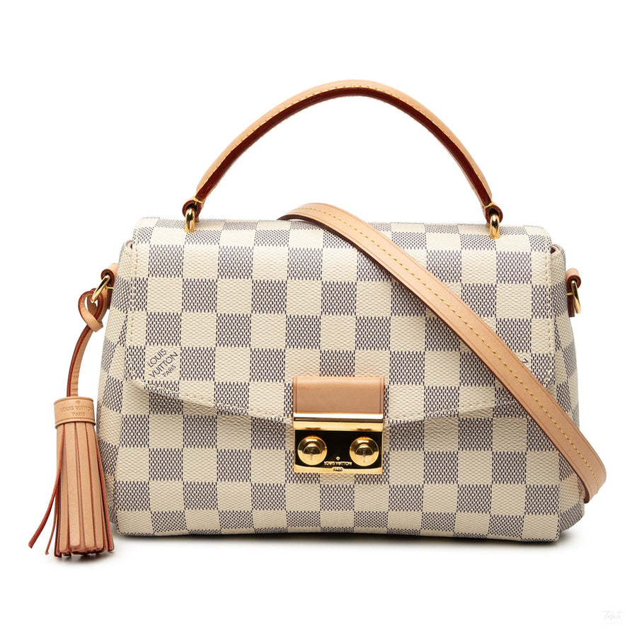 Second hand Louis Vuitton Croisette Canvas Top - handle Crossbody Damier Azur - Tabita Bags