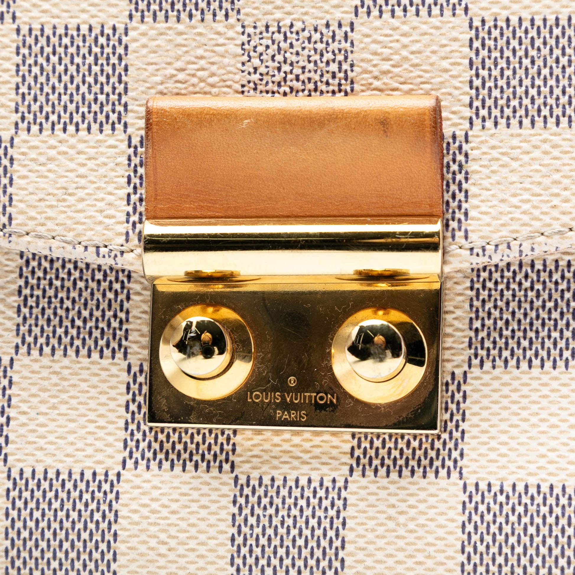 Second hand Louis Vuitton Croisette Canvas Top - Handle Crossbody Damier Azur - Tabita Bags