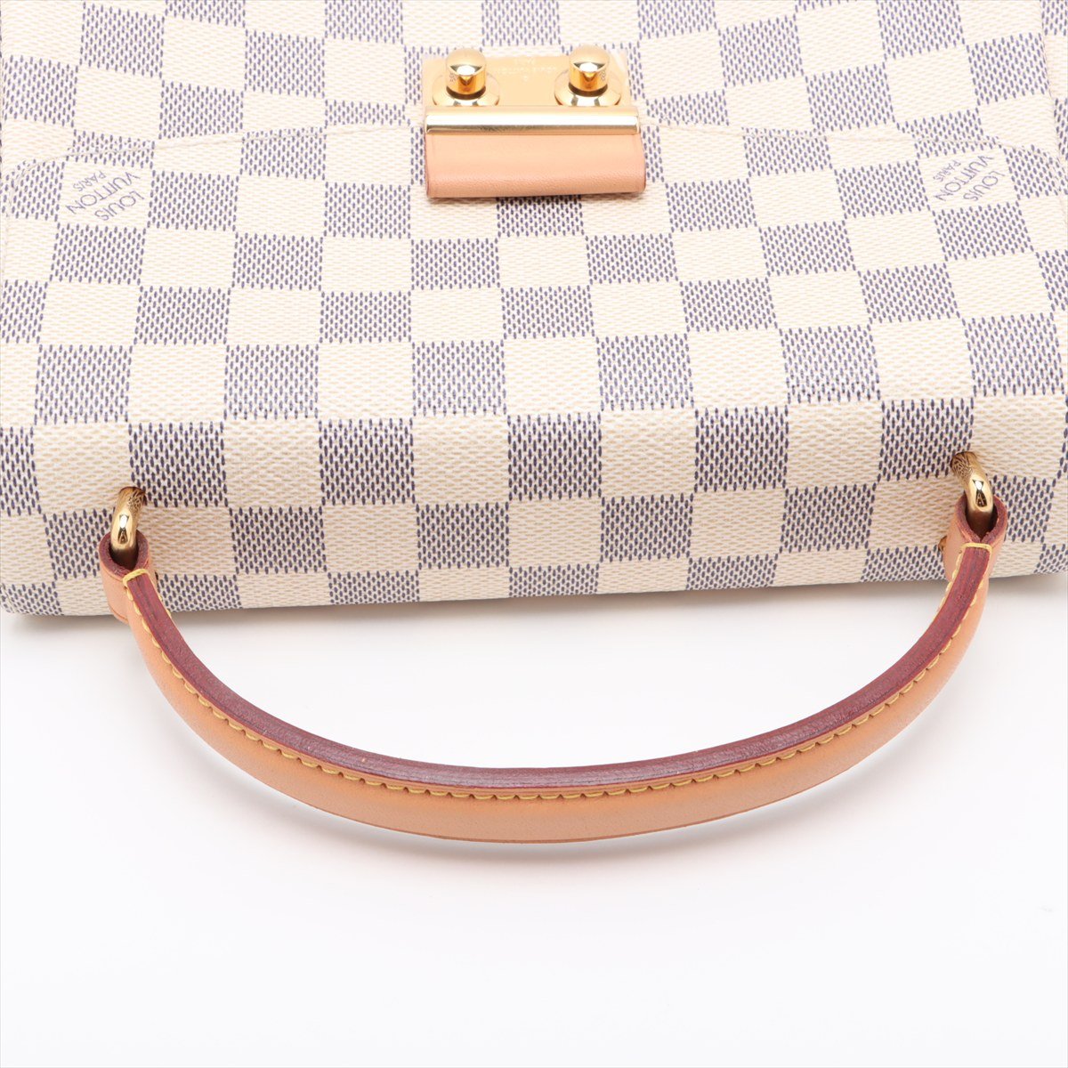 Second hand Louis Vuitton Croisette Canvas Top-handle Crossbody Damier Azur - Tabita Bags