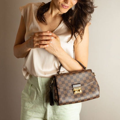 Second hand Louis Vuitton Croisette Canvas Top-handle Crossbody Damier Ebene - Tabita Bags