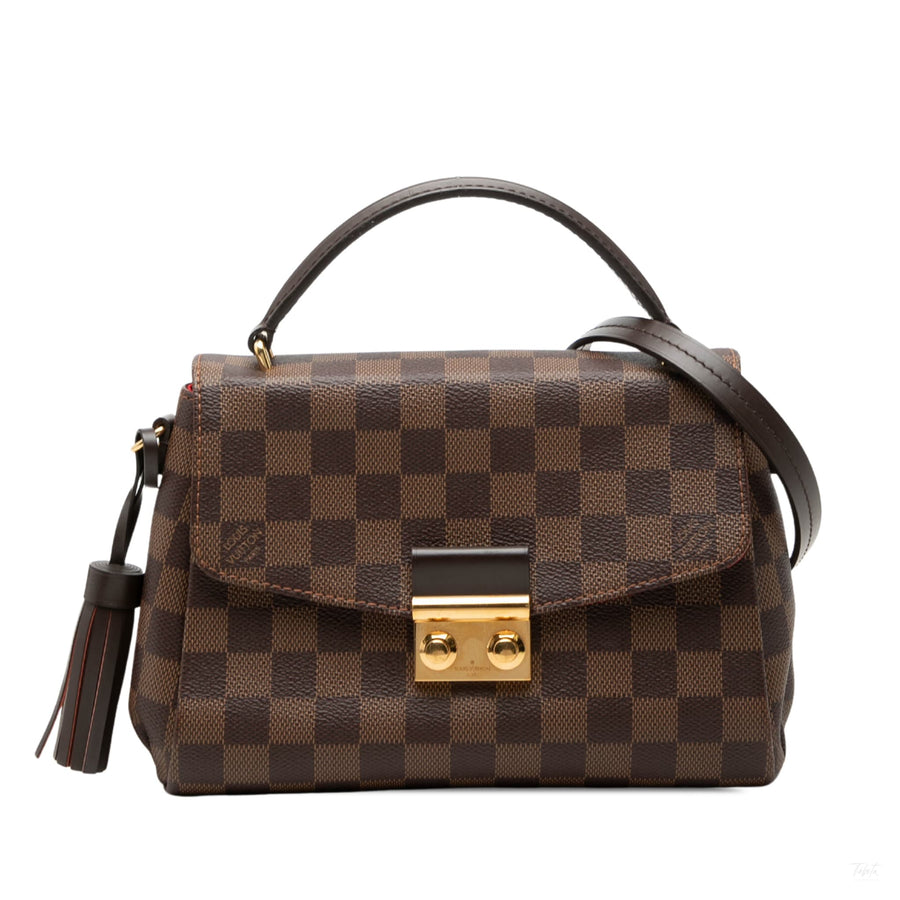 Second hand Louis Vuitton Croisette Canvas Top-handle Crossbody Damier Ebene - Tabita Bags