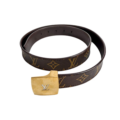 Second hand Louis Vuitton Cut 36 Canvas Wide Belt 90/36 Brown - Tabita Bags