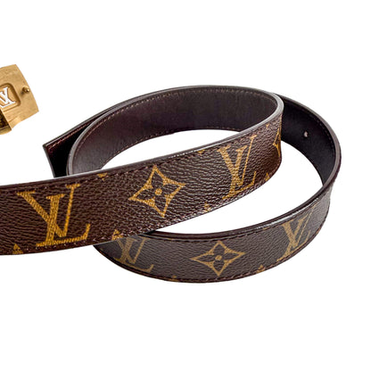 Second hand Louis Vuitton Cut 36 Canvas Wide Belt 90/36 Brown - Tabita Bags
