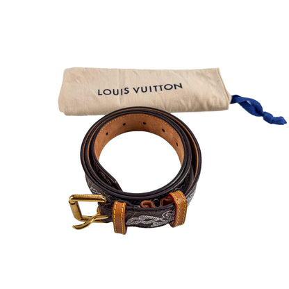 Second hand Louis Vuitton Dentelle 36 Canvas Medium Belt 90/36 Brown - Tabita Bags