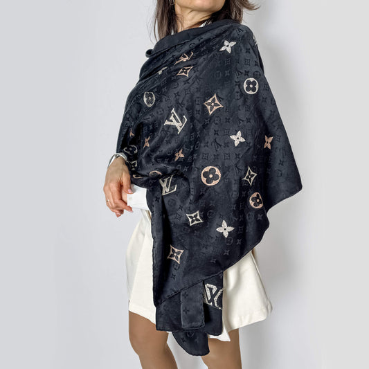 Second hand Louis Vuitton Embossed Monogram Silk Foulard Monogram - Tabita Bags