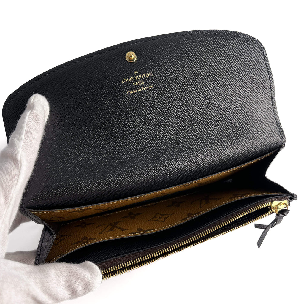 Second hand Louis Vuitton Emilie Long Canvas Envelope Wallet Monogram Reverse - Tabita Bags