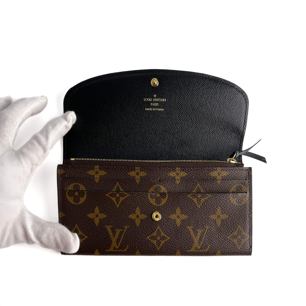 Second hand Louis Vuitton Emilie Long Canvas Envelope Wallet Monogram Reverse - Tabita Bags