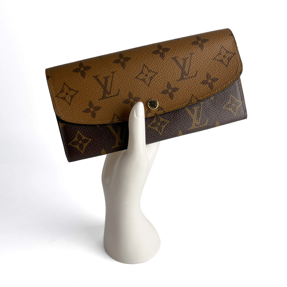 Second hand Louis Vuitton Emilie Long Canvas Envelope Wallet Monogram Reverse - Tabita Bags