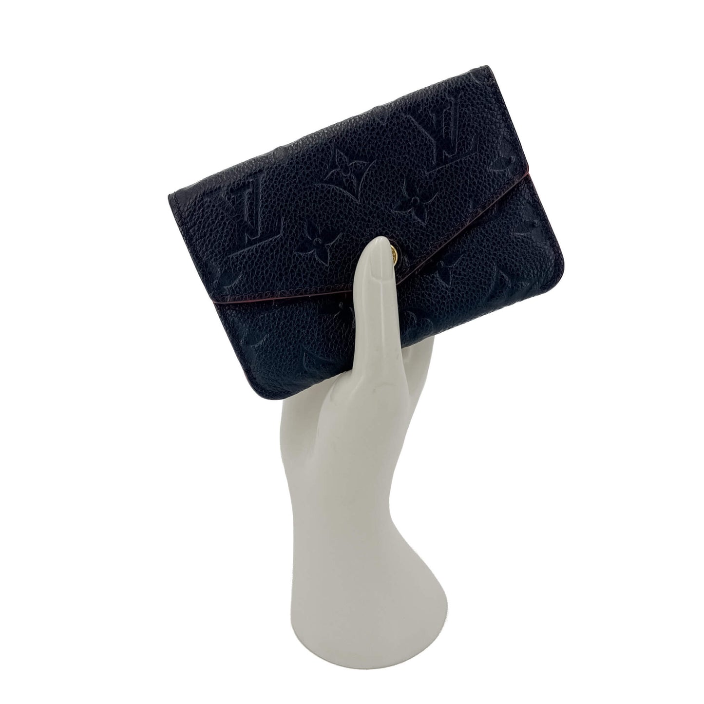 Second hand Louis Vuitton Envelope Coin Purse Empreinte Leather Navy - Tabita Bags