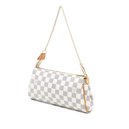 Second hand Louis Vuitton Eva Canvas Pouch Clutch Damier Azur - Tabita Bags