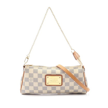 Second hand Louis Vuitton Eva Canvas Pouch Clutch Damier Azur - Tabita Bags