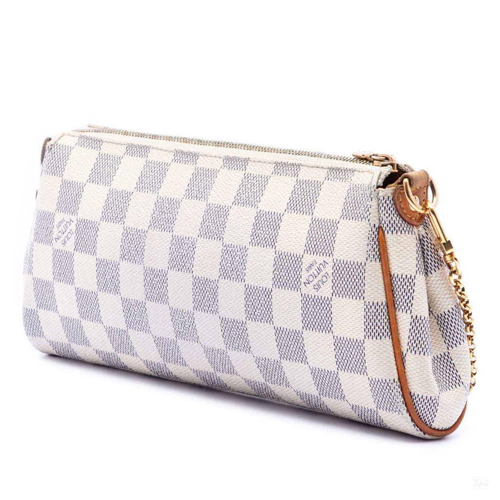 Second hand Louis Vuitton Eva Canvas Pouch Clutch Damier Azur - Tabita Bags