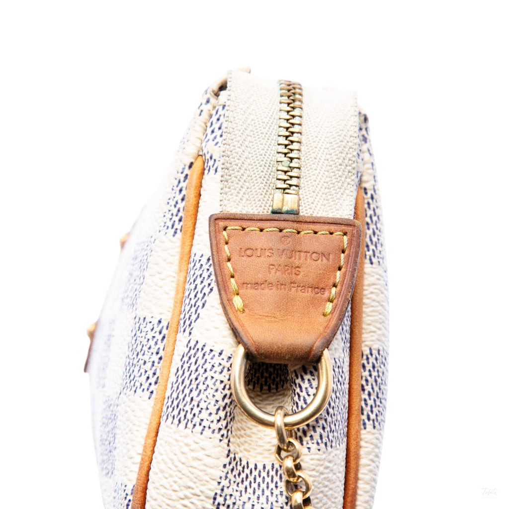 Second hand Louis Vuitton Eva Canvas Pouch Clutch Damier Azur - Tabita Bags