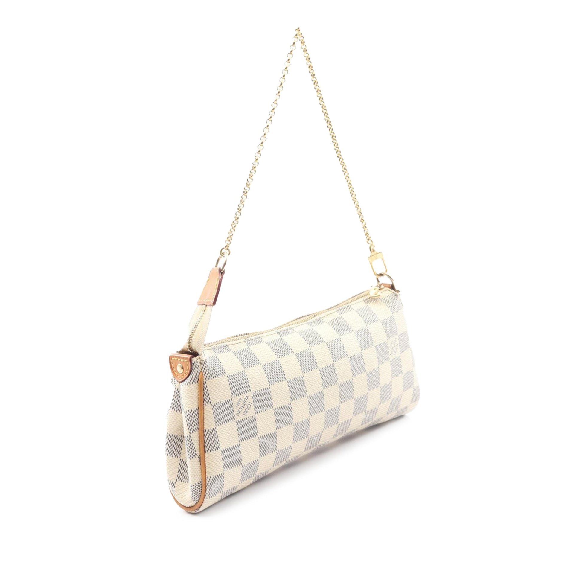 Second hand Louis Vuitton Eva Canvas Pouch Clutch Damier Azur - Tabita Bags
