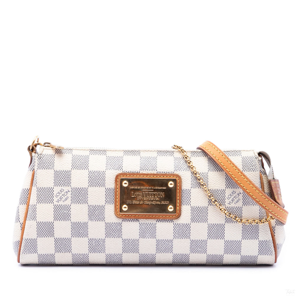 Second hand Louis Vuitton Eva Canvas Pouch Clutch Damier Azur - Tabita Bags