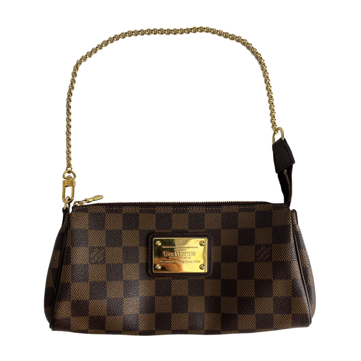 Second hand Louis Vuitton Eva Canvas Pouch Clutch Damier Ebene - Tabita Bags
