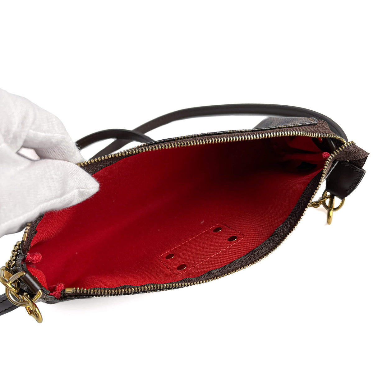 Second hand Louis Vuitton Eva Canvas Pouch Clutch Damier Ebene - Tabita Bags