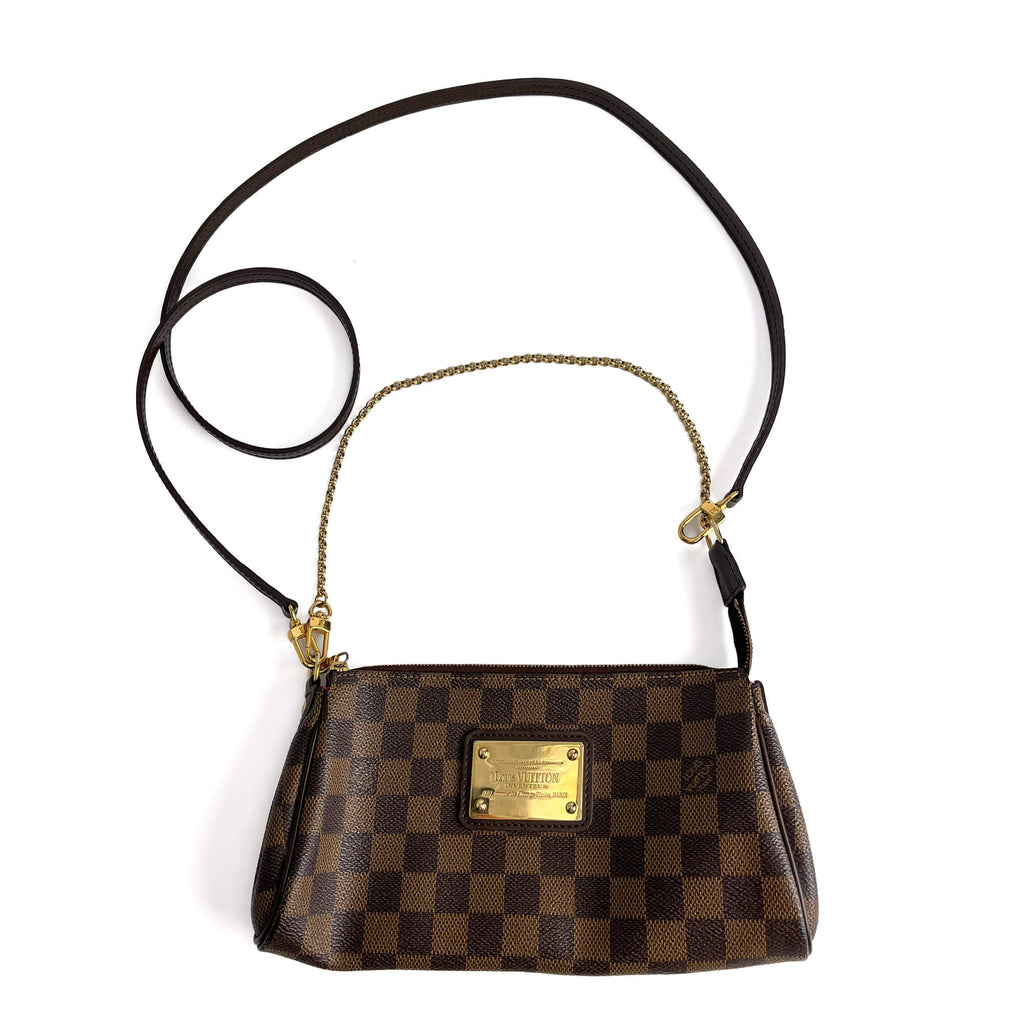 Second hand Louis Vuitton Eva Canvas Pouch Clutch Damier Ebene - Tabita Bags