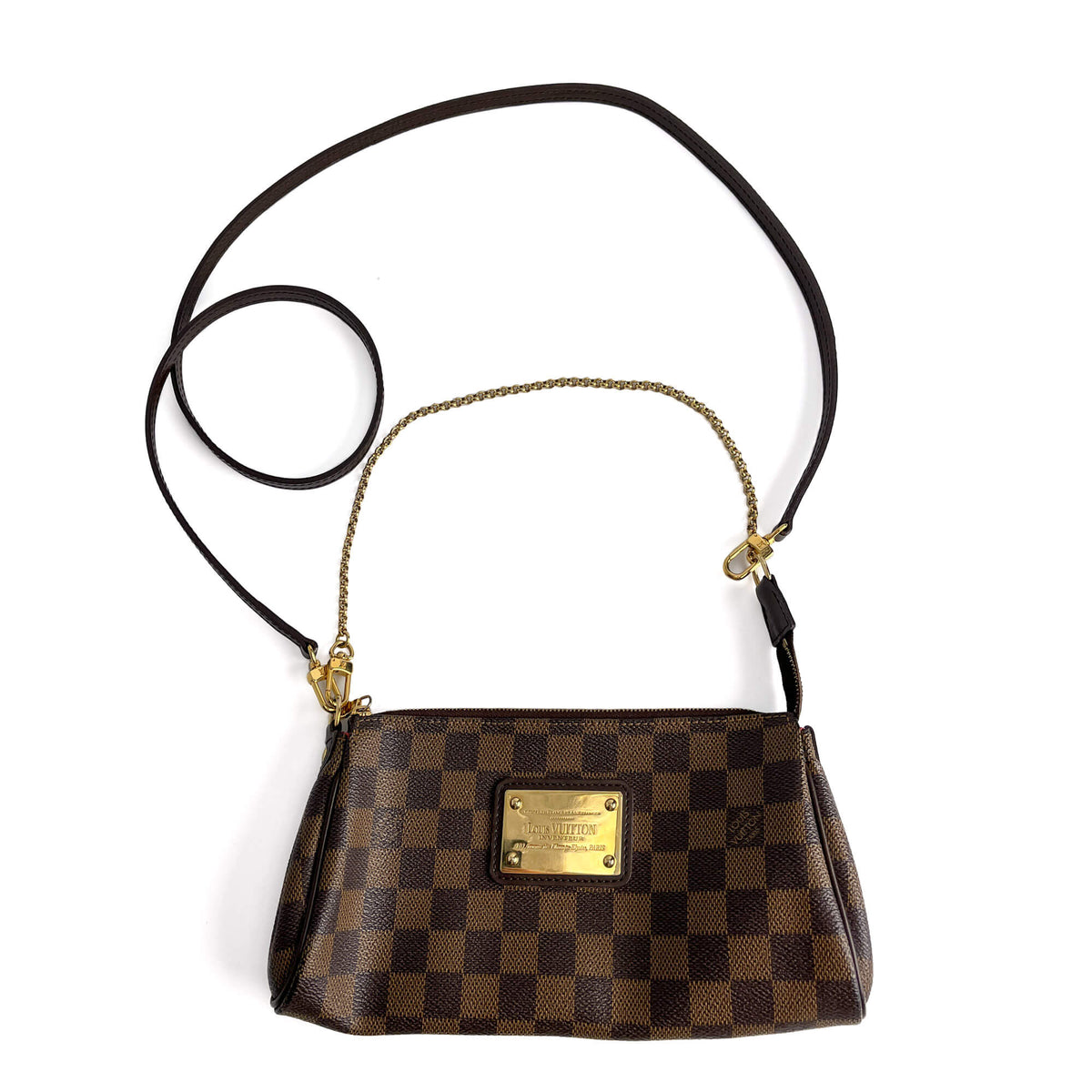 Second hand Louis Vuitton Eva Canvas Pouch Clutch Damier Ebene - Tabita Bags