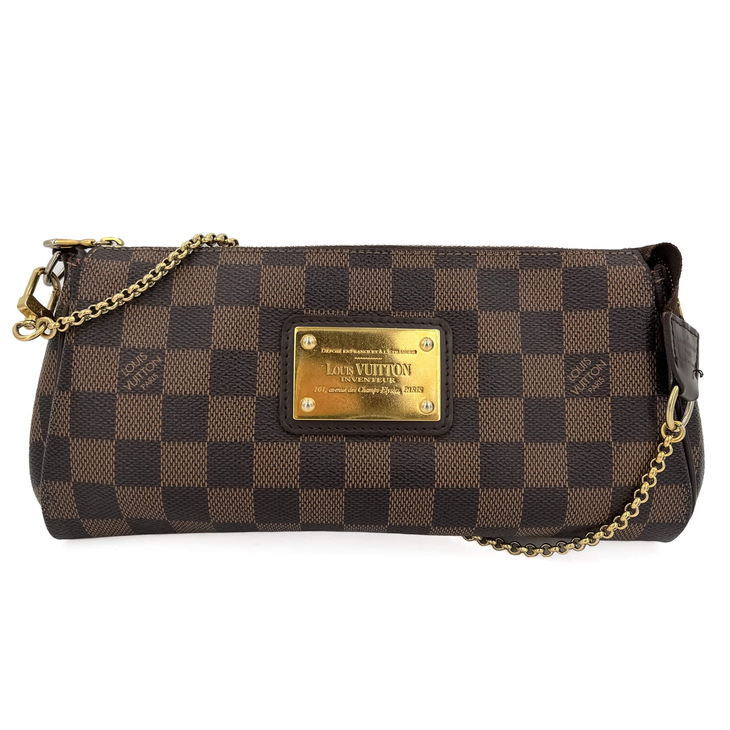 Second hand Louis Vuitton Eva Canvas Pouch Clutch Damier Ebene - Tabita Bags