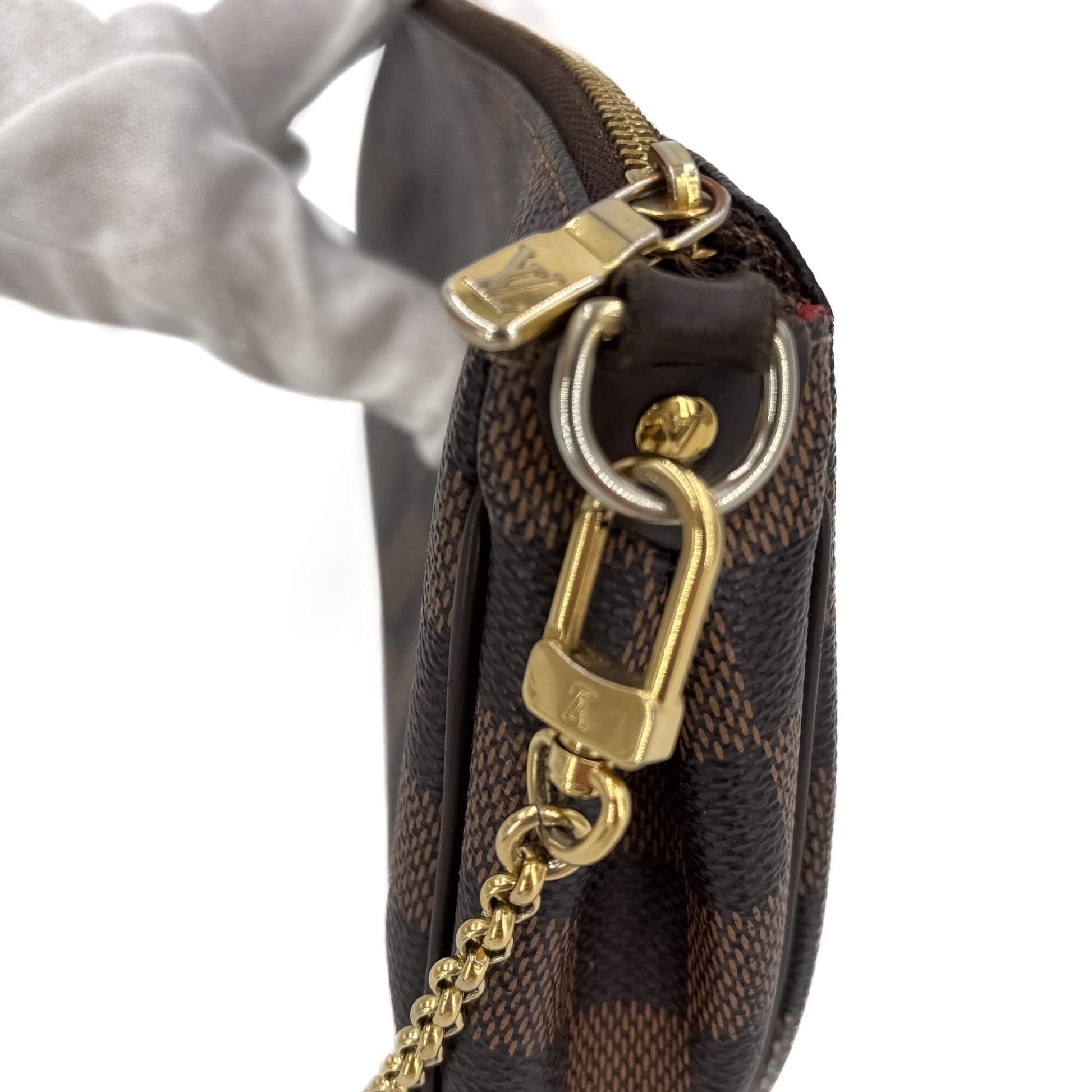 Louis Vuitton Eva Canvas Pouch Clutch Damier Ebene Tabita Bags