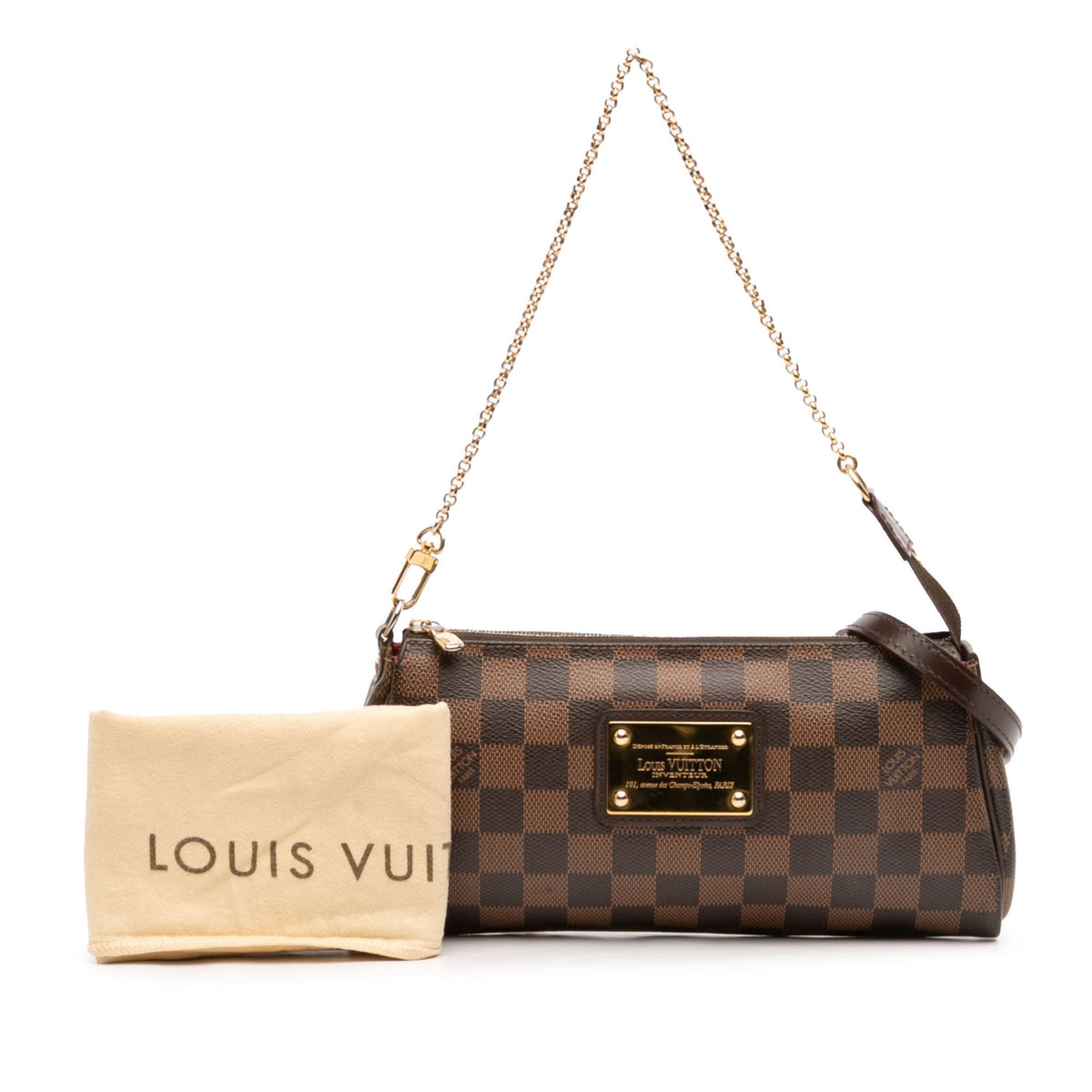 Second hand Louis Vuitton Eva Canvas Pouch Clutch Damier Ebene - Tabita Bags