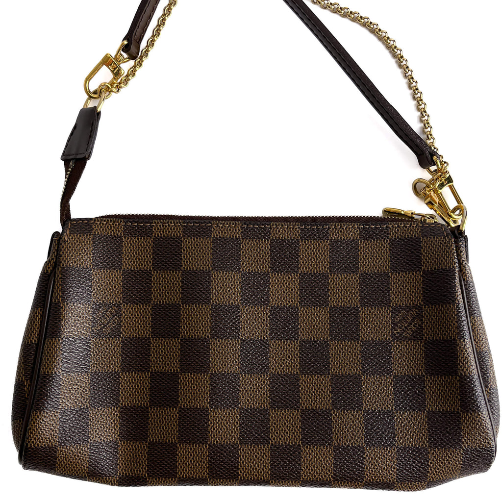 Second hand Louis Vuitton Eva Canvas Pouch Clutch Damier Ebene - Tabita Bags