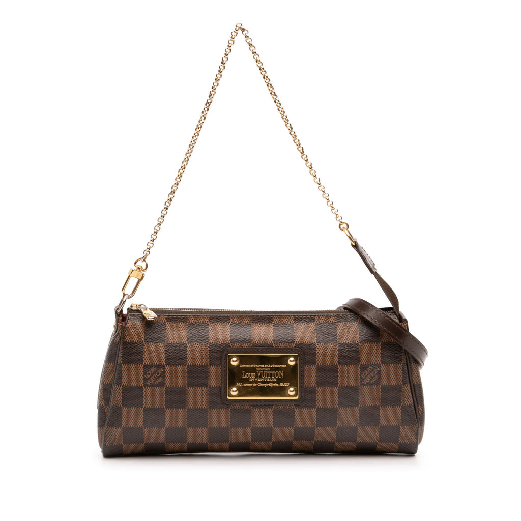 Second hand Louis Vuitton Eva Canvas Pouch Clutch Damier Ebene - Tabita Bags