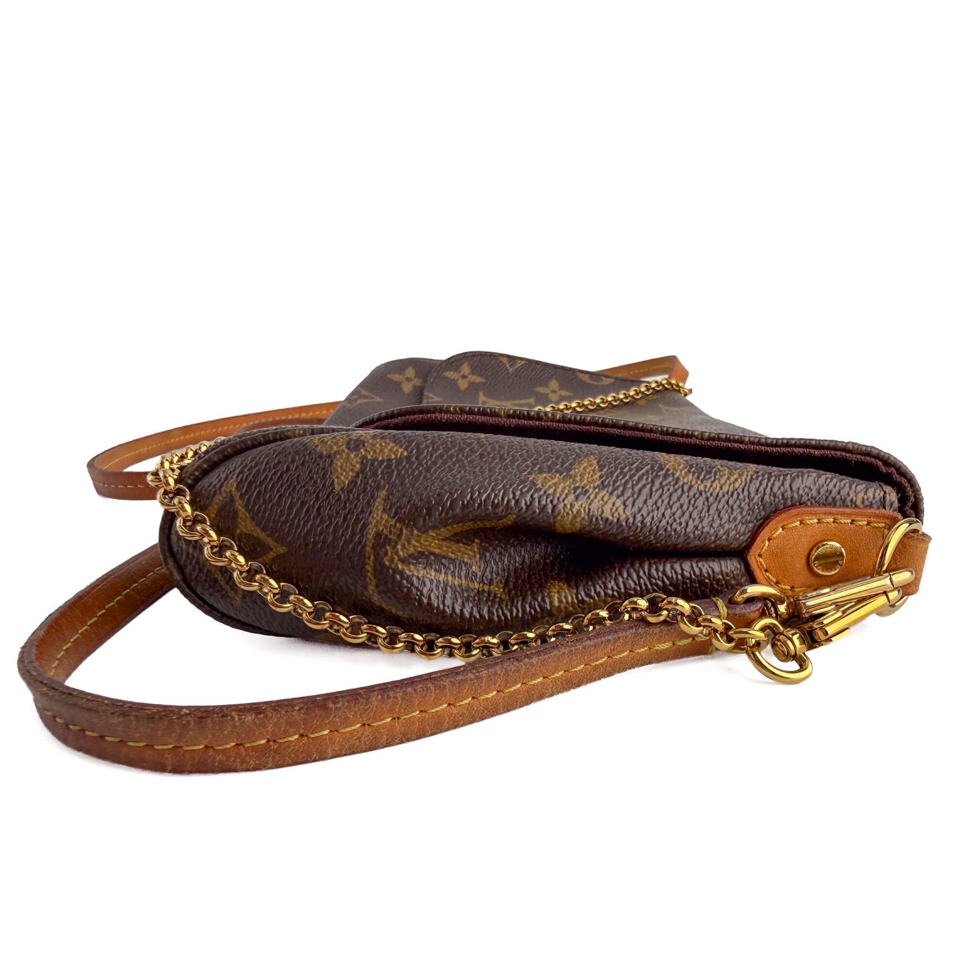 Second hand Louis Vuitton Favorite MM Canvas Clutch With Chain Bag Monogram - Tabita Bags