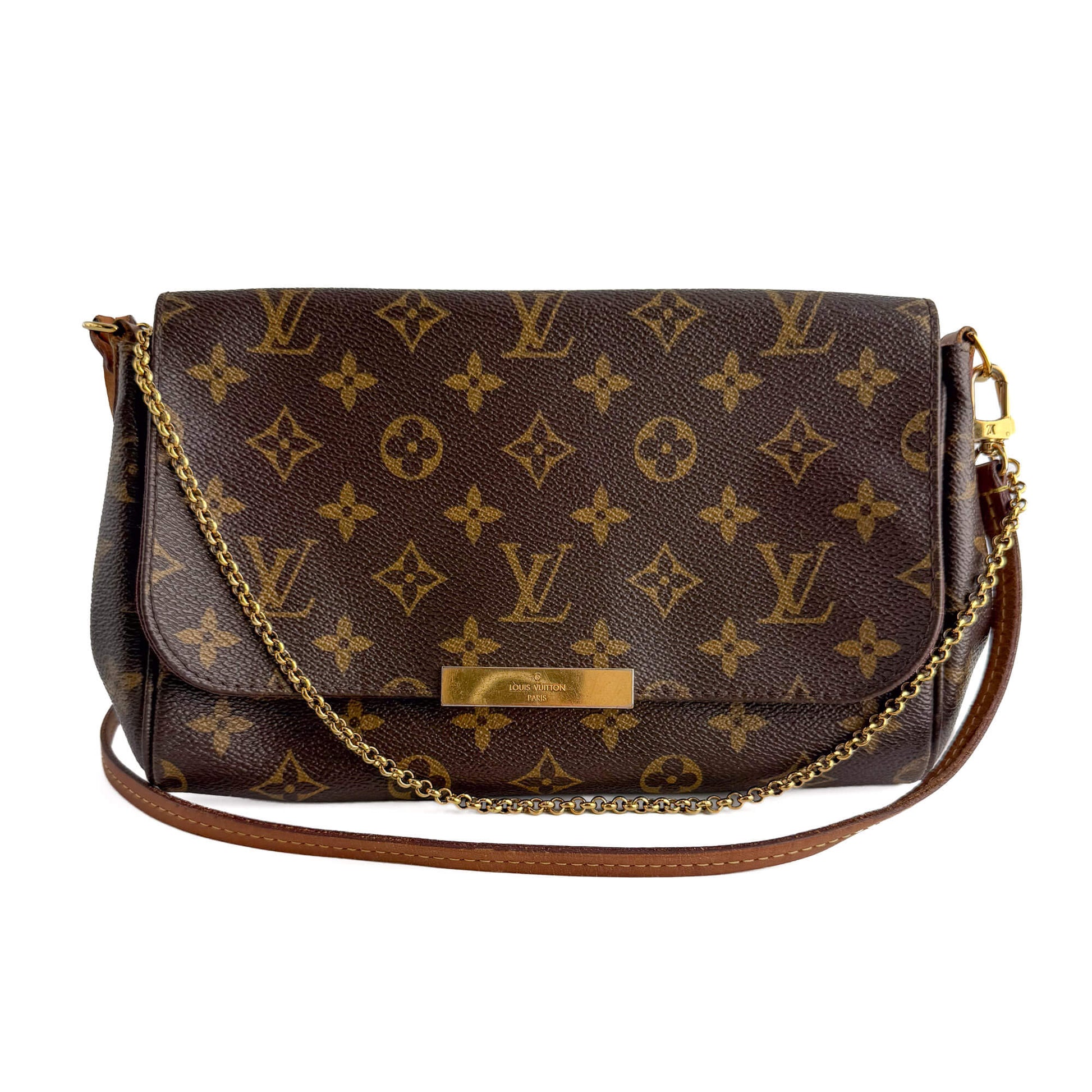 Second hand Louis Vuitton Favorite MM Canvas Clutch With Chain Bag Monogram - Tabita Bags