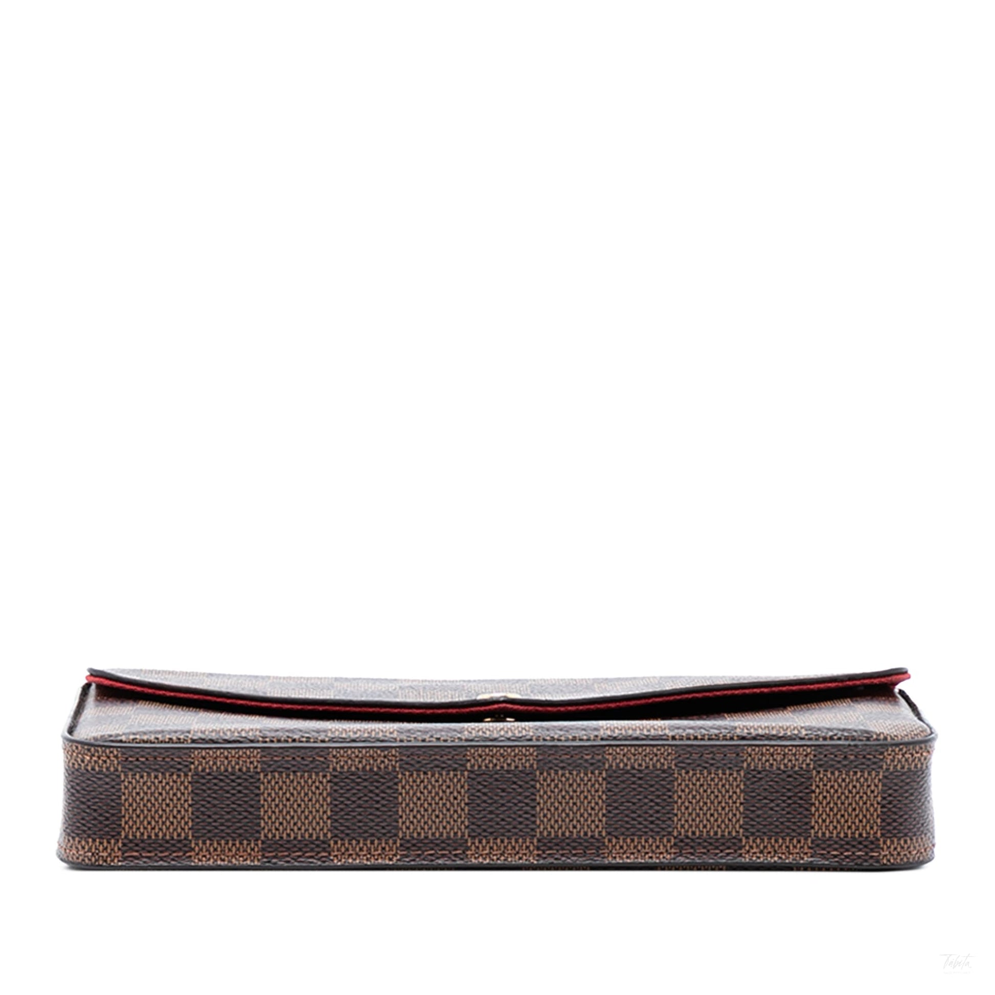 Second hand Louis Vuitton Felicie Canvas Pouch Clutch Brown - Tabita Bags
