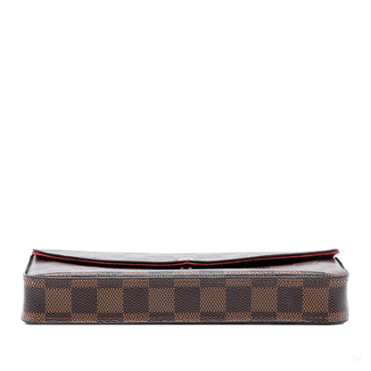 Second hand Louis Vuitton Felicie Canvas Pouch Clutch Brown - Tabita Bags