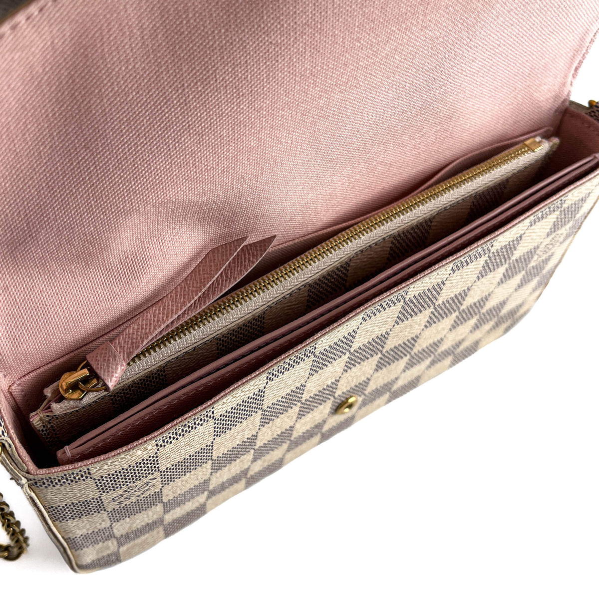 Second hand Louis Vuitton Felicie Canvas Pouch Clutch Damier Azur - Tabita Bags