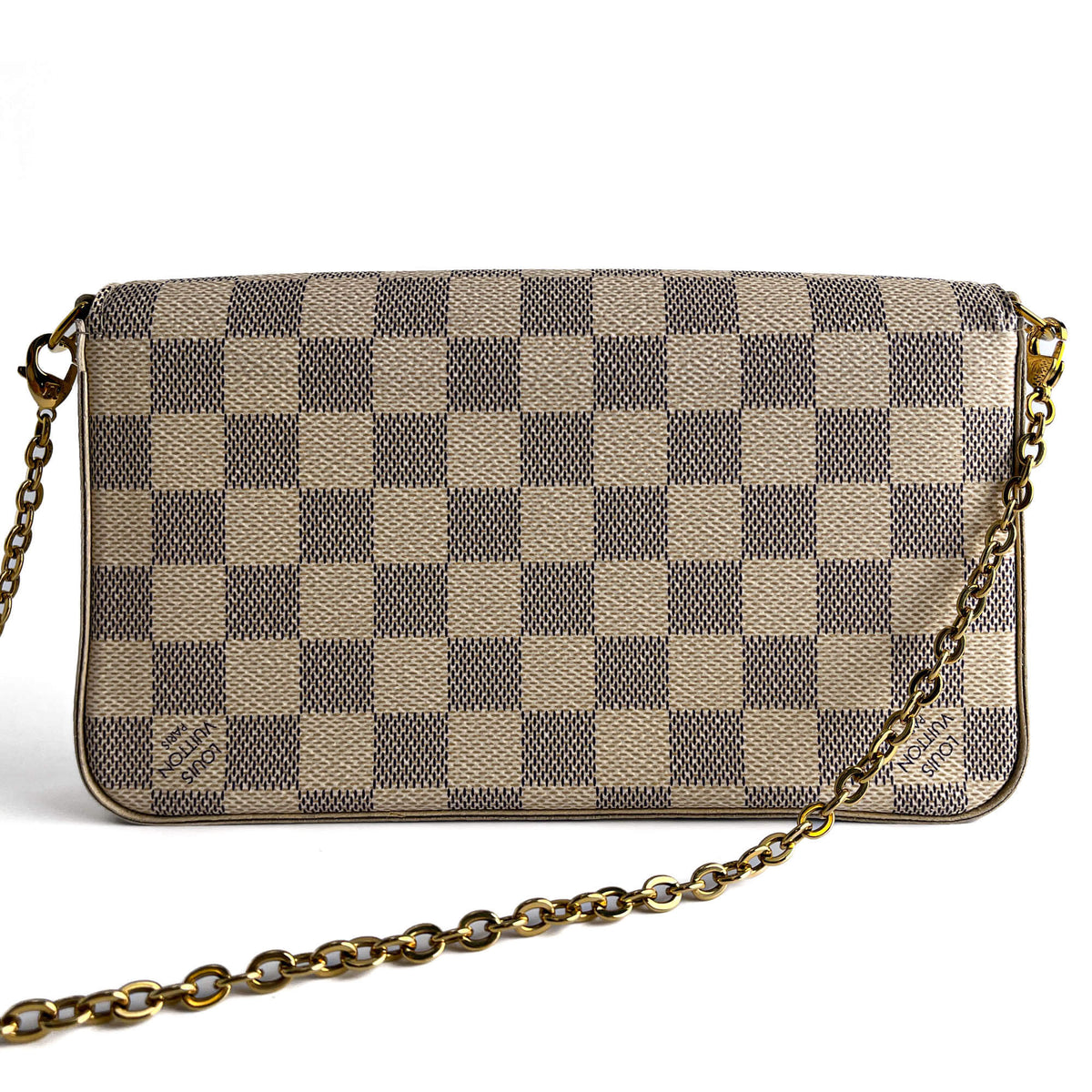 Second hand Louis Vuitton Felicie Canvas Pouch Clutch Damier Azur - Tabita Bags