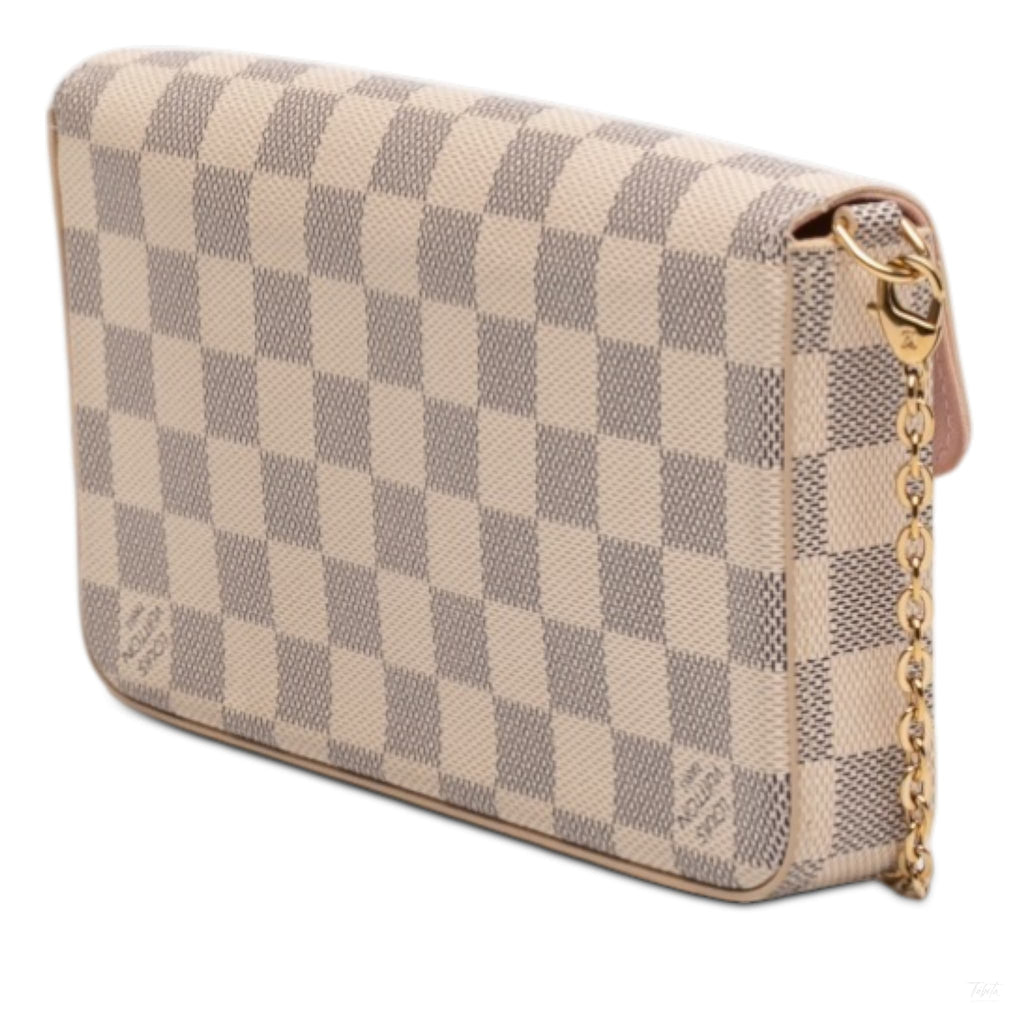 Second hand Louis Vuitton Felicie Canvas Pouch Clutch Damier Azur - Tabita Bags