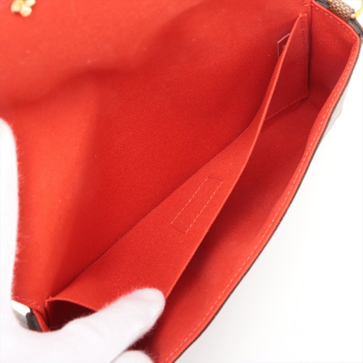 Second hand Louis Vuitton Felicie Canvas Pouch Clutch Damier Ebene - Tabita Bags