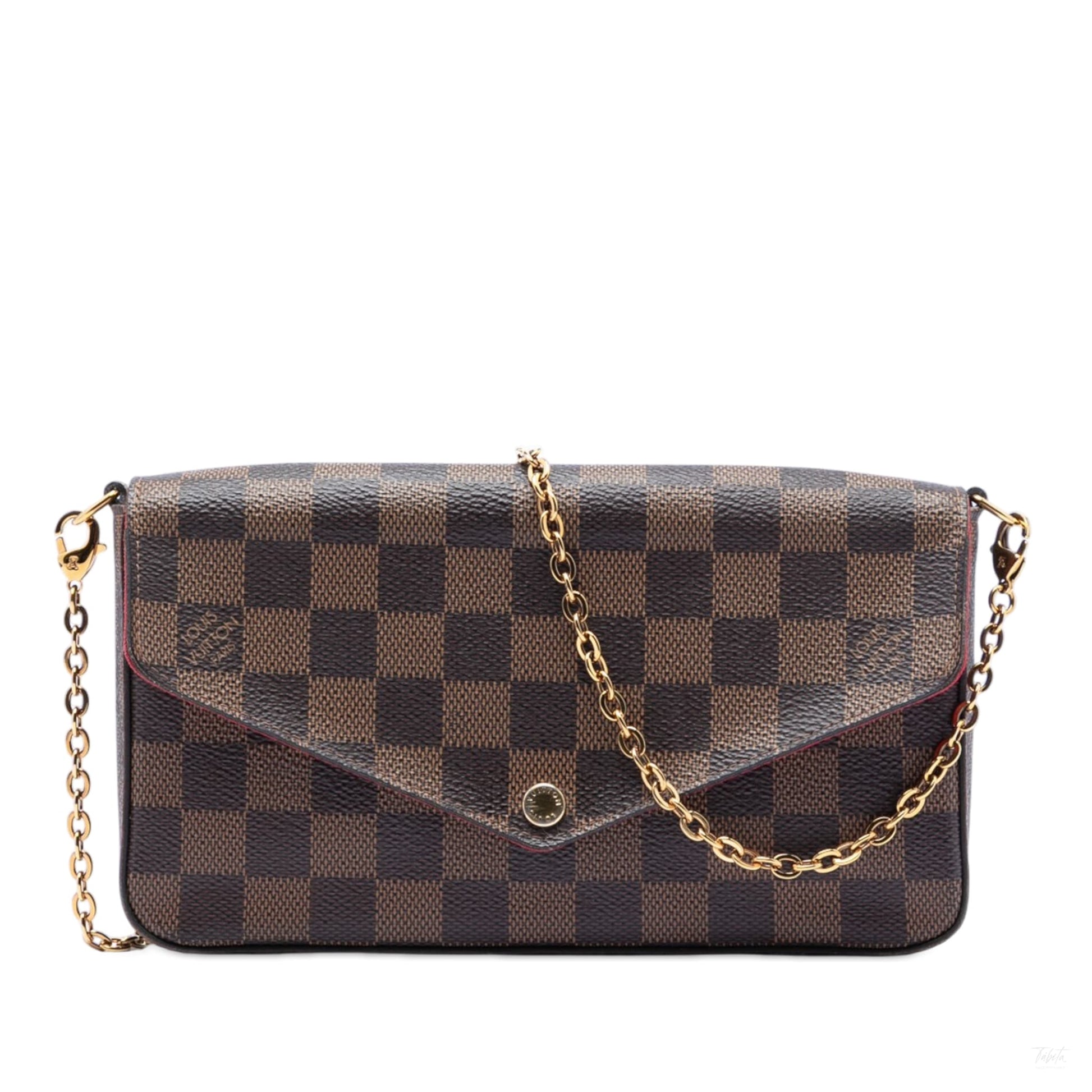 Second hand Louis Vuitton Felicie Canvas Pouch Clutch Damier Ebene - Tabita Bags