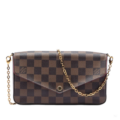Second hand Louis Vuitton Felicie Canvas Pouch Clutch Damier Ebene - Tabita Bags