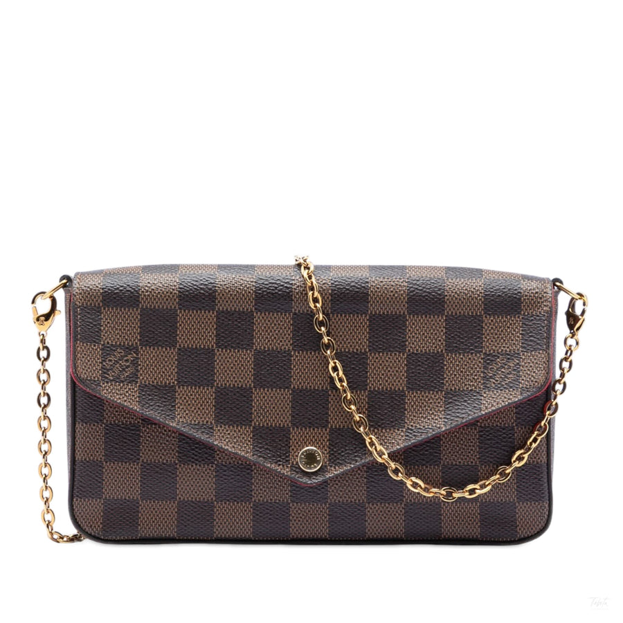 Second hand Louis Vuitton Felicie Canvas Pouch Clutch Damier Ebene - Tabita Bags