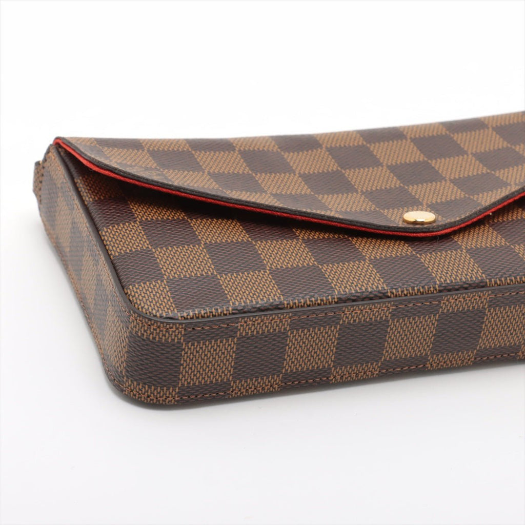 Second hand Louis Vuitton Felicie Canvas Pouch Clutch Damier Ebene - Tabita Bags