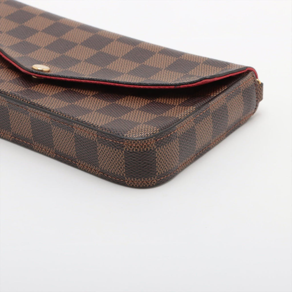 Second hand Louis Vuitton Felicie Canvas Pouch Clutch Damier Ebene - Tabita Bags
