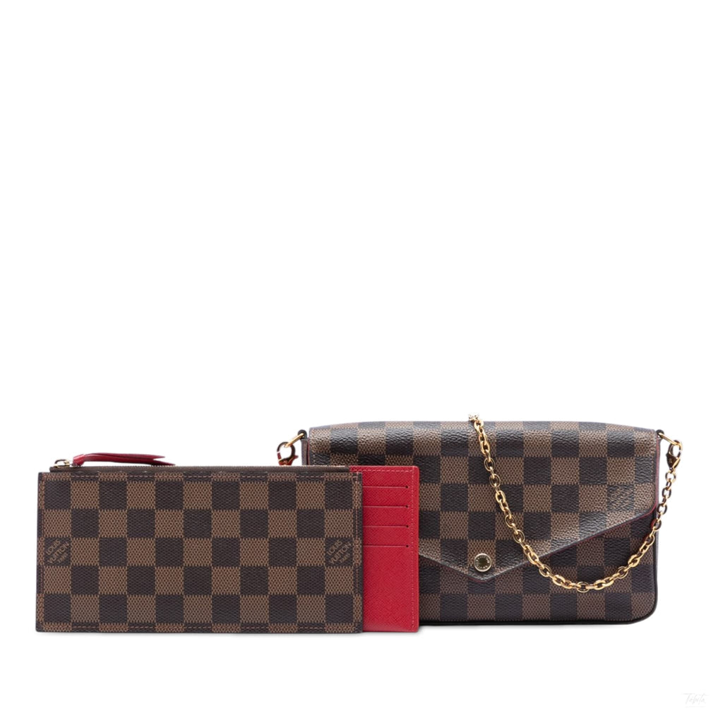 Second hand Louis Vuitton Felicie Canvas Pouch Clutch Damier Ebene - Tabita Bags