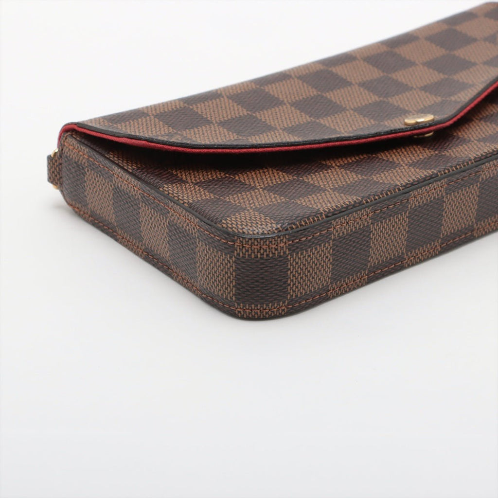 Second hand Louis Vuitton Felicie Canvas Pouch Clutch Damier Ebene - Tabita Bags