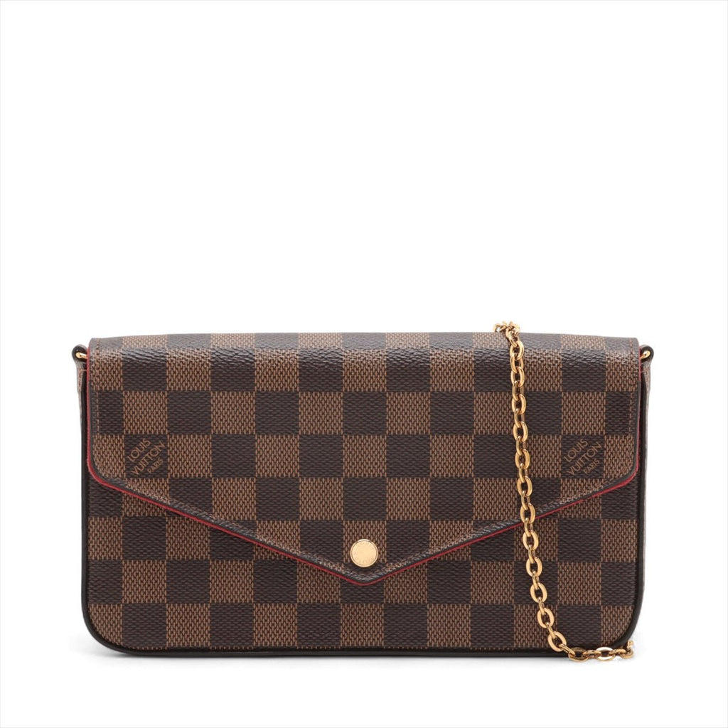 Second hand Louis Vuitton Felicie Canvas Pouch Clutch Damier Ebene - Tabita Bags