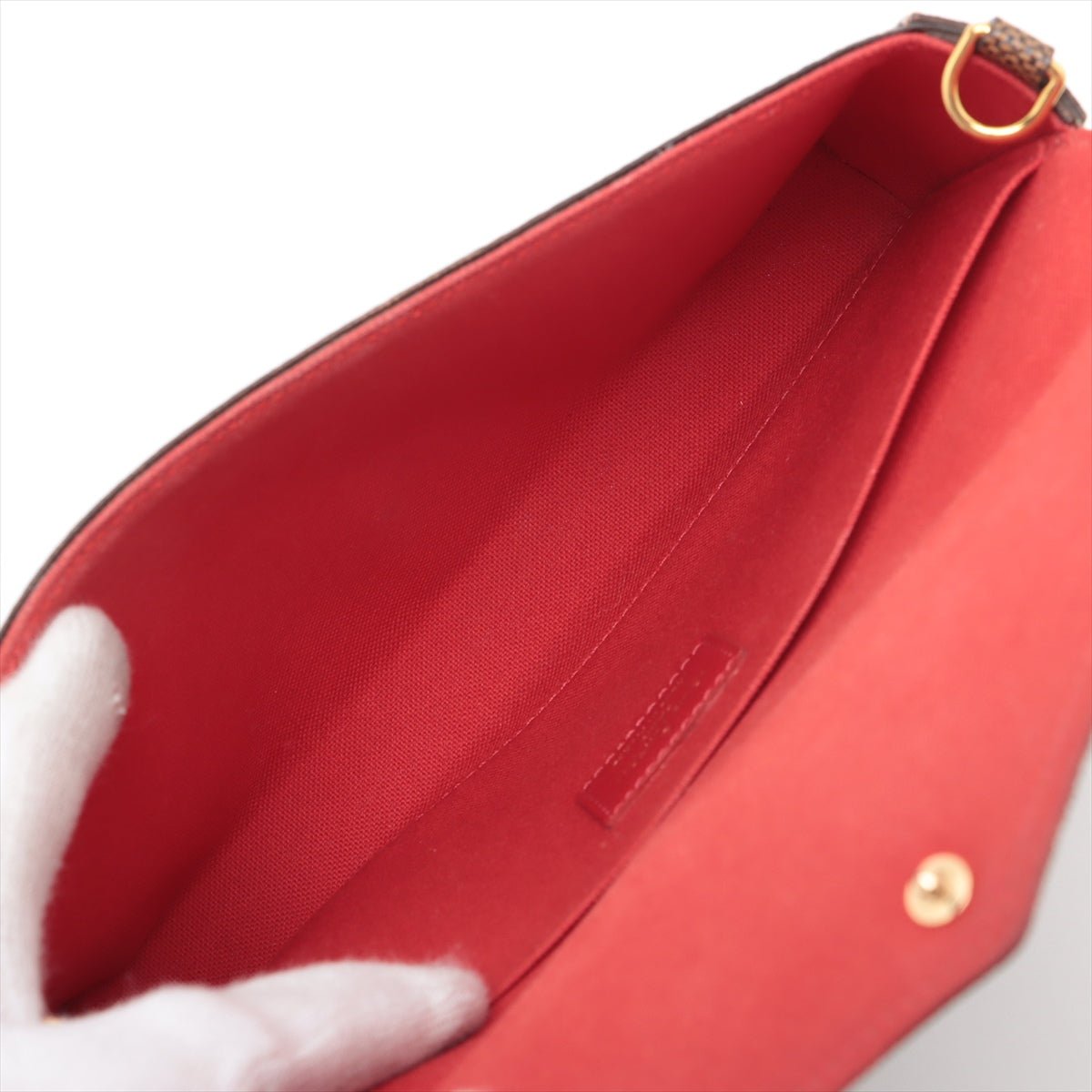 Second hand Louis Vuitton Felicie Canvas Pouch Clutch Damier Ebene - Tabita Bags