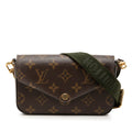 Second hand Louis Vuitton Felicie Canvas Strap And Go Pouch Clutch Brown - Tabita Bags