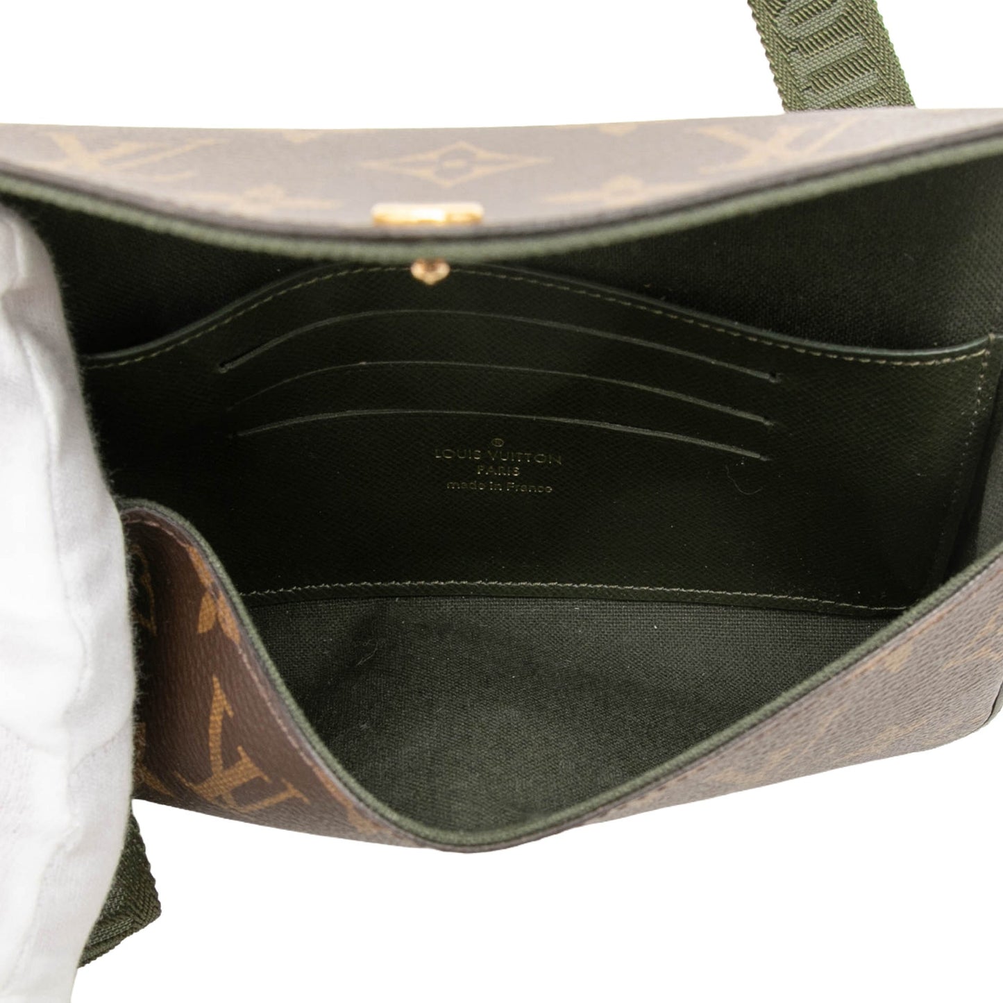 Second hand Louis Vuitton Felicie Canvas Strap And Go Pouch Clutch Brown - Tabita Bags