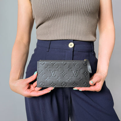 Second hand Louis Vuitton Felicie Empreinte Calfskin Grained Leather Pouch Black - Tabita Bags