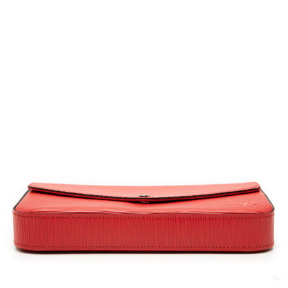 Second hand Louis Vuitton Felicie Epi Leather Pouch Clutch Red - Tabita Bags