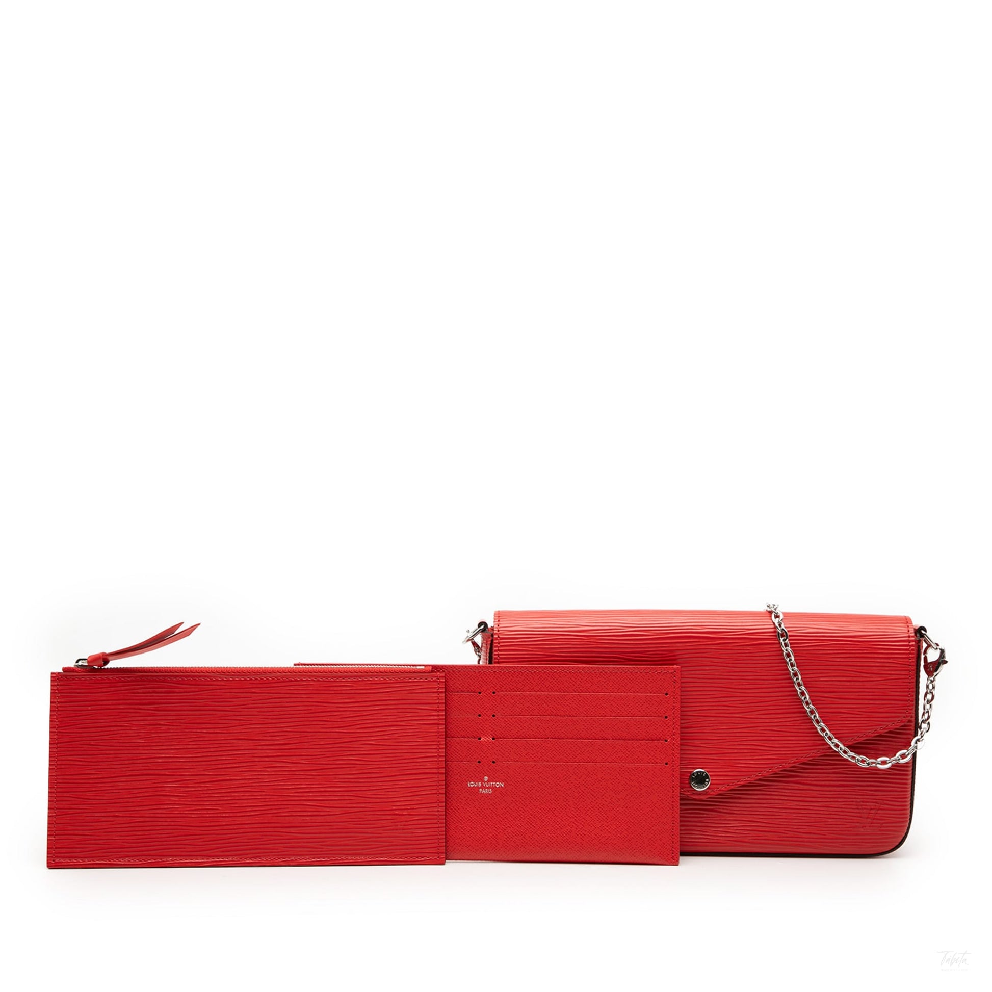 Second hand Louis Vuitton Felicie Epi Leather Pouch Clutch Red - Tabita Bags